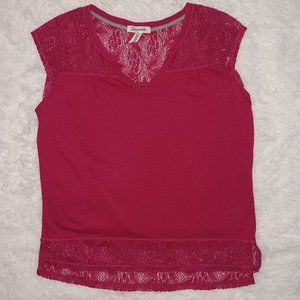 Aéropostale Red Lace Tank Top Size L